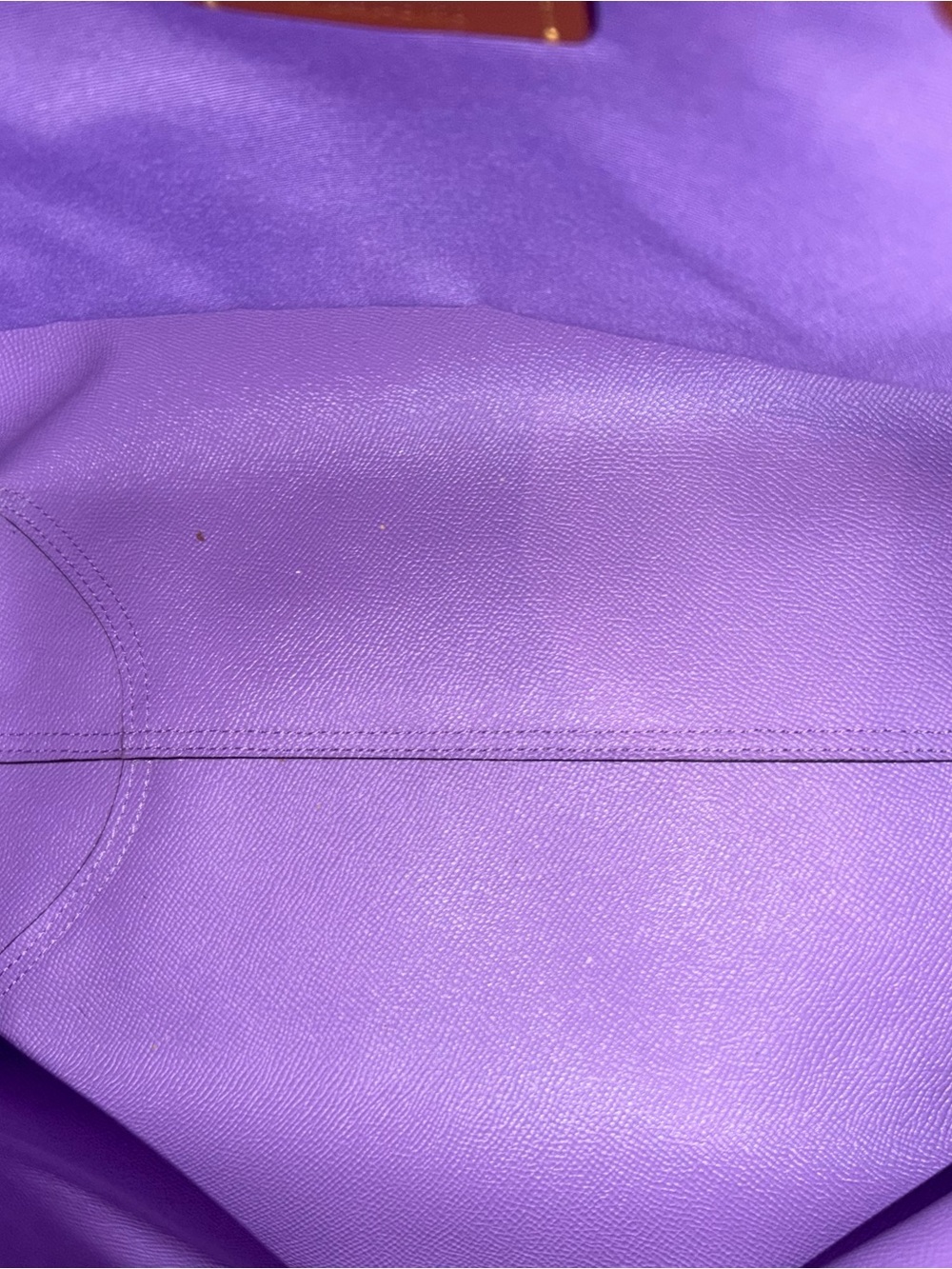 Purple Leather Tote Bag